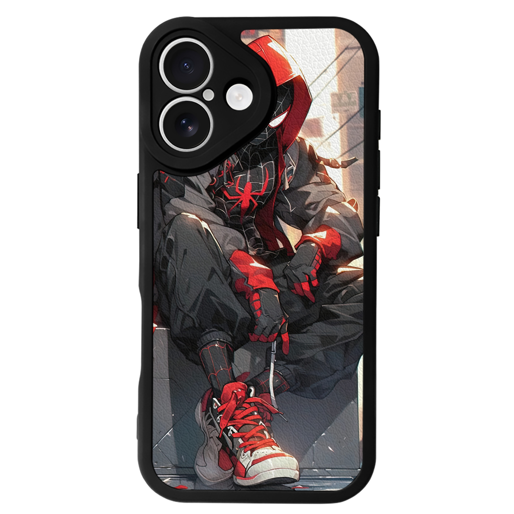 Spider Man スパイダーマン 【iPhone 16シリーズ対応】シリコンスマホケース（レザー調） 材質：シリコン